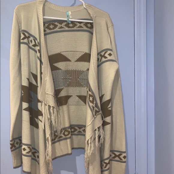 Aztec Fringed Cardigan - Picture 2 of 4